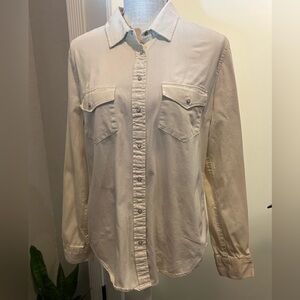 Aerie Cream button up shirt size Medium
